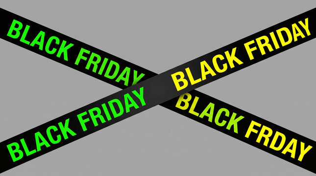 Rubans Black Friday crois&eacute;s sur fond gris