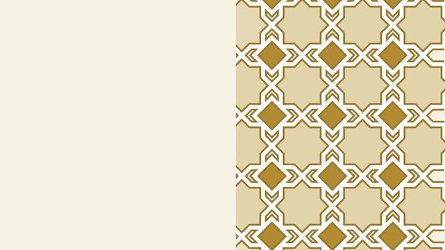 Ivory and gold Islamic star and cross pattern building itself