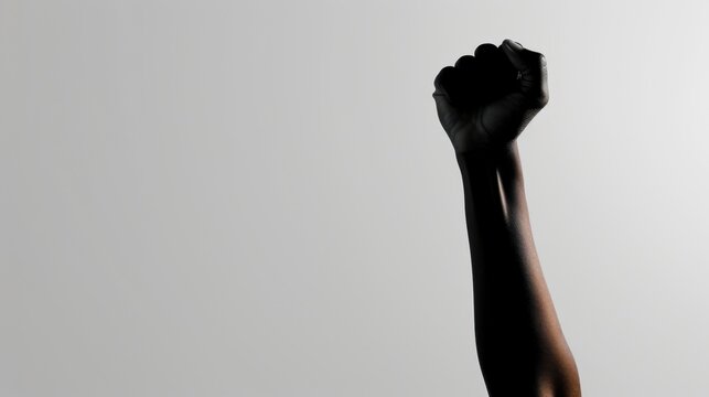 Strong and Resilient Raised Fist Symbolizing Unity, Empowerment, and Advocacy for Social Justice and Equality in Modern Society