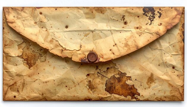Vintage weathered parchment envelope with closed flap