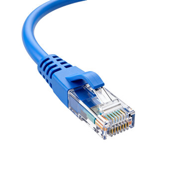Blue Ethernet Network Cable with RJ45 Connector