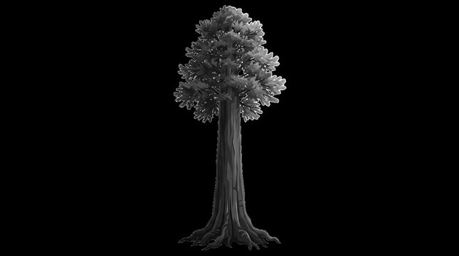 Isolated transparent background tree illustration for nature branding