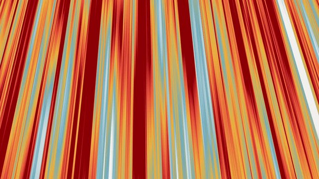 Animated background with blue, red and yellow stripes moving rapidly vertically in perspective, anime style, dynamic motion graphics. Seamless loop, continuous loop.