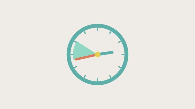 Clock hands and a colored sector rotating on an ivory background