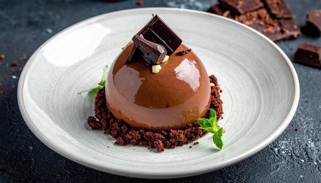 Rich chocolate mousse dollop for pastry and dessert topping