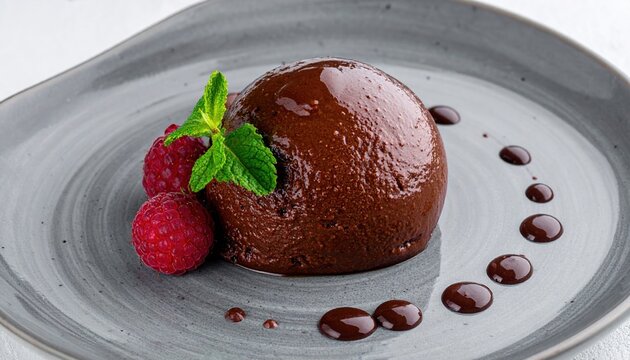 Rich chocolate mousse dollop for pastry and dessert topping