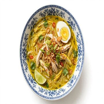 Indonesian soto ayam chicken soup beautiful bowl