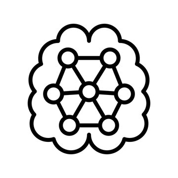 Minimalist black line art cloud computing icon, digital network node concept, scalable vector illustration for tech apps