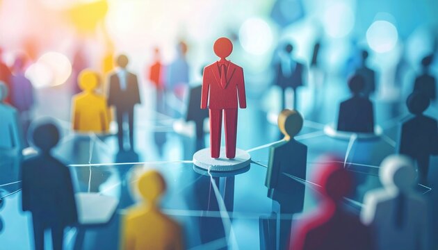 Recruitment and hiring concept with business candidates and recruiters