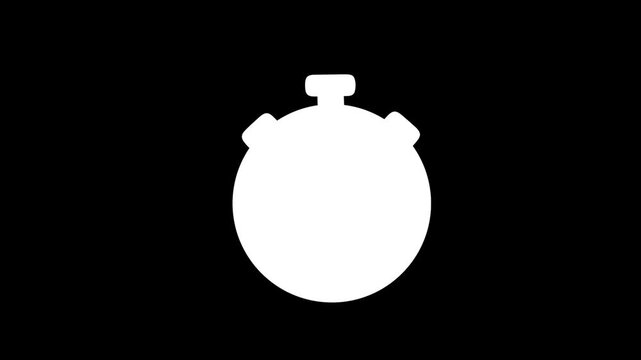 Modern flat design icon of a blue stopwatch with a progress indicator on a purple background