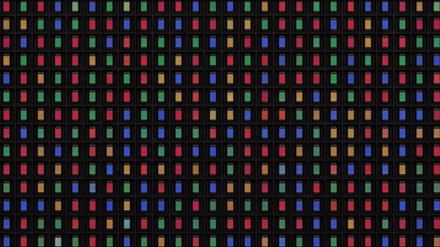 マイクロLEDディスプレイの半導体素子が変調発光するマクロ映像