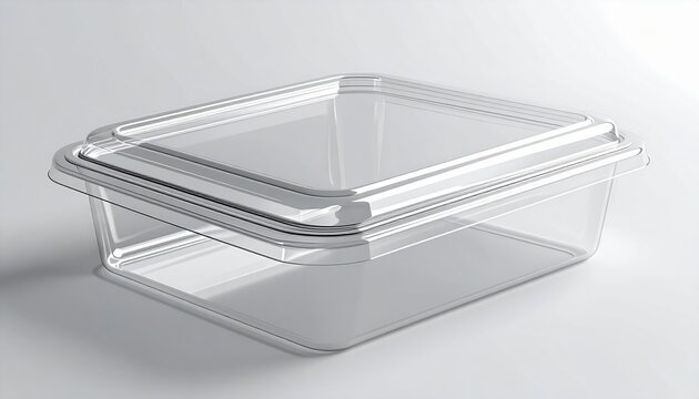 Large clear plastic clamshell container, food packaging