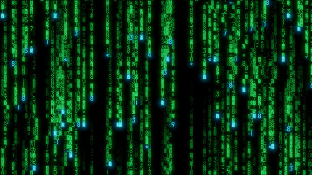Intricate digital fractal artwork featuring interconnected green with blue highlights on a deep black background, perfect for modern design and technology visuals