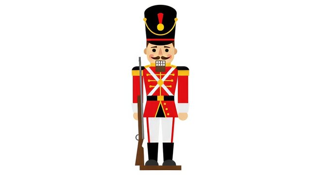 Classic red and gold Christmas nutcracker soldier