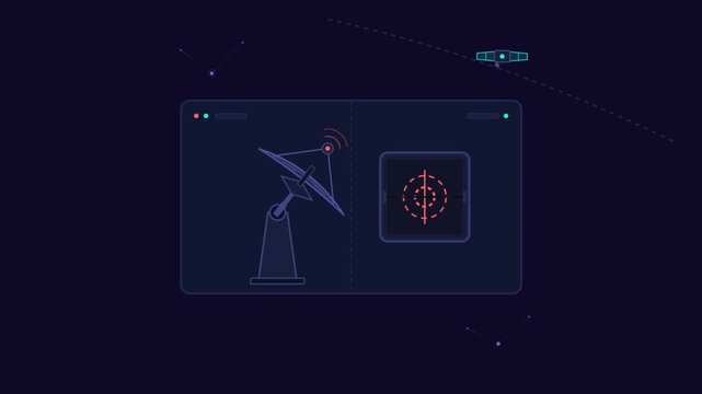 Minimalist 2d vector radar tracking aerial object with signal line