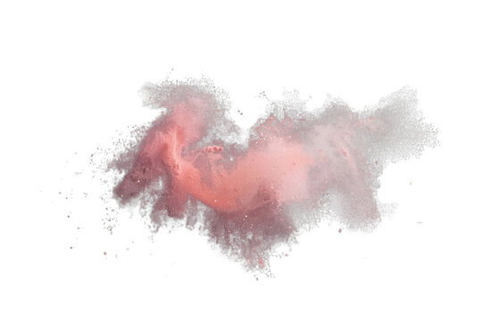 Charming pink and orange powder cloud isolated