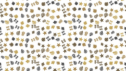 Seamless pattern of marine life icons © gauri