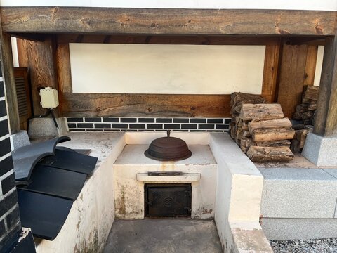 Traditional Korean Wood Burning Stove and Firewood