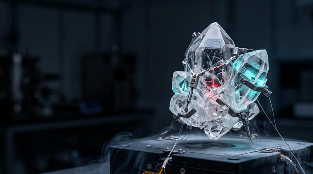 Quantum error correction visualized through a fractured crystal structure