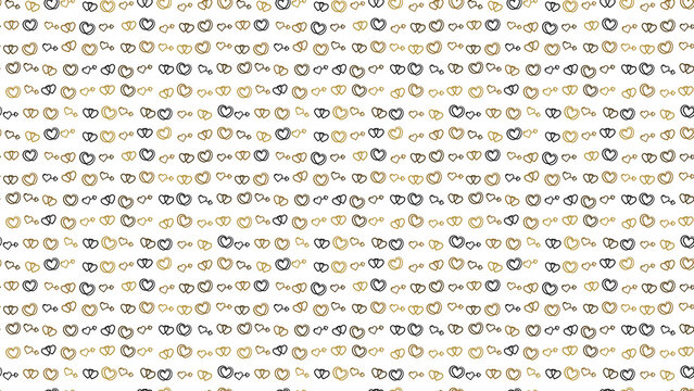 Seamless pattern of interlocking hearts and arrows