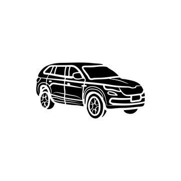  SUV car vector illustration black silhouette issolated