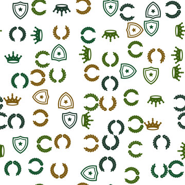 Shields, crowns, and laurel wreaths pattern