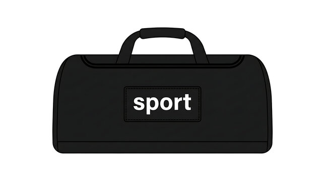 Fitness sports bag for gym training and athletic workout equipment isolated on white