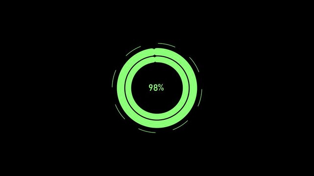 Circular progress indicator showing percentage modern minimal ui design animation