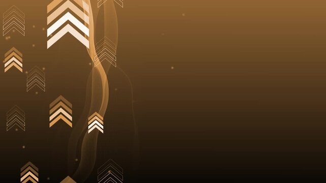 Abstract background with flowing vertical lines and upward chevron arrows animation