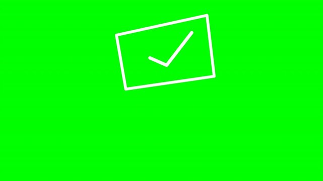 Shape White Box Check Green Screen Animation