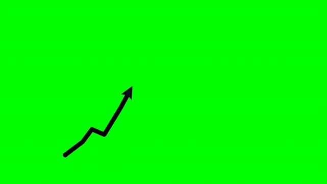 Uptrend Growth Arrow Green Screen Animation.