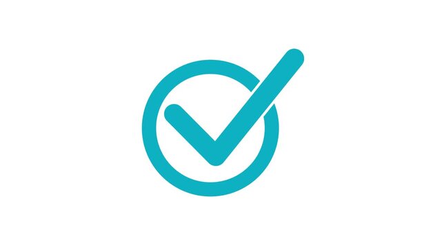 Checkmark Symbol Isolated Animation, Animated of Circle Check Mark Icon