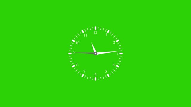 Analog Clock isolated animation, Analog clock isolated animation with white background