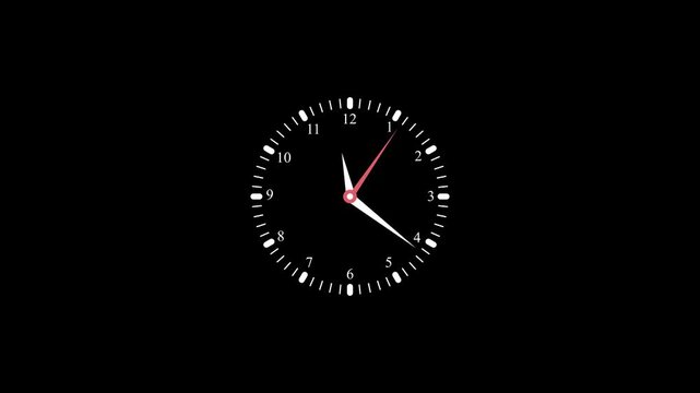 Analog Clock isolated animation, Analog clock isolated animation with black background