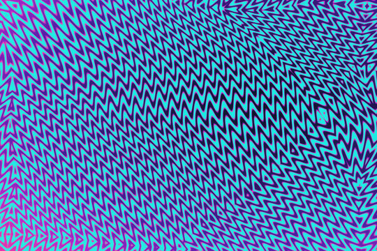 Vibrant purple and cyan zigzag pattern with retro glitch aesthetic suitable for vaporwave style backgrounds or contemporary digital fashion design art.