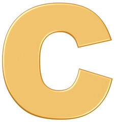 3D素材_アルファベット_C_黄色 © 四ッ谷