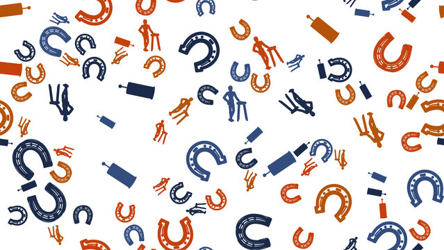 Horseshoe and Human Silhouette Pattern