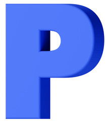 3D素材_アルファベット_P_青 © 四ッ谷