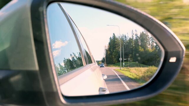 Driving car on a sunny day