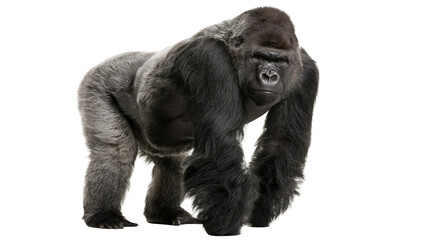 Large silverback gorilla standing and looking forward © Maiken
