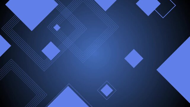 Abstract gradient background solid tilted squares of various sizes animation