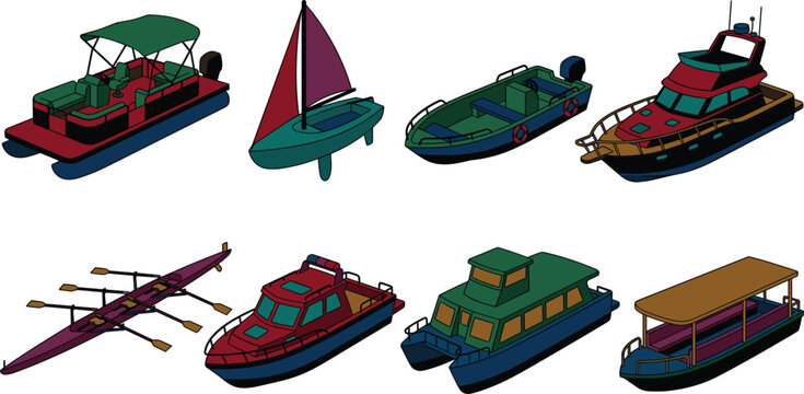 Small watercraft including pontoon boats racing shells patrol boats covered launches and compact motorboats