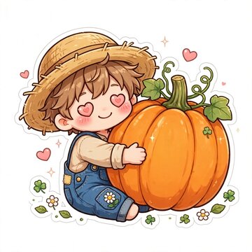 a boy who loves his pumpkin