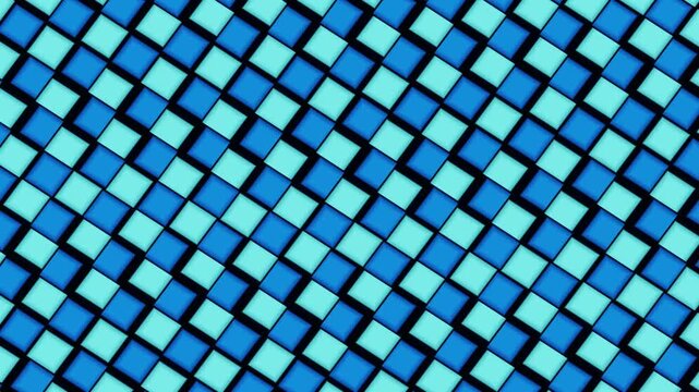 Seamless loop of blue herringbone tile pattern shifting in perspective
