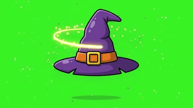 Halloween witch hat green screen