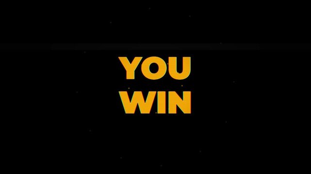 Retro Game Achievement Screen with Scanline Textured Orange Typography and Orbital Particle Glimmers for Competitive Content 4k video