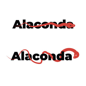 Anaconda wordmark logo design with red snake silhouette crawling through black bold typography letters.
