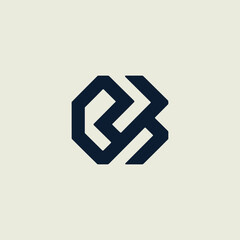 Minimalist geometric logo design featuring an abstract letter b monogram © MdBillal