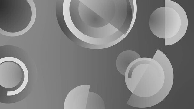 Abstract background with overlapping translucent circular shapes and gradients, modern geometric design suitable for backgrounds and tech themes animation