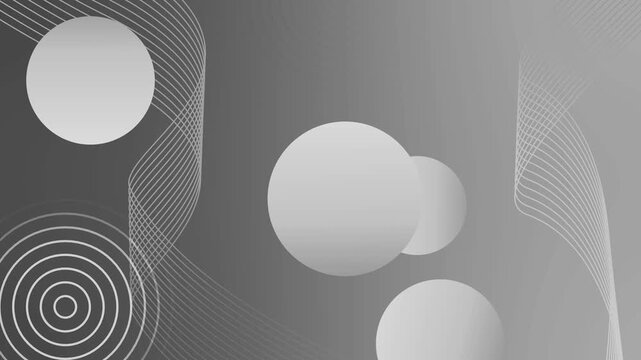 Abstract gradient background with soft-glow circular shapes and wavy line patterns, modern geometric composition smooth color transitions animation